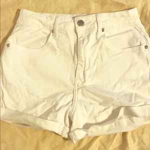 High waisted white shorts